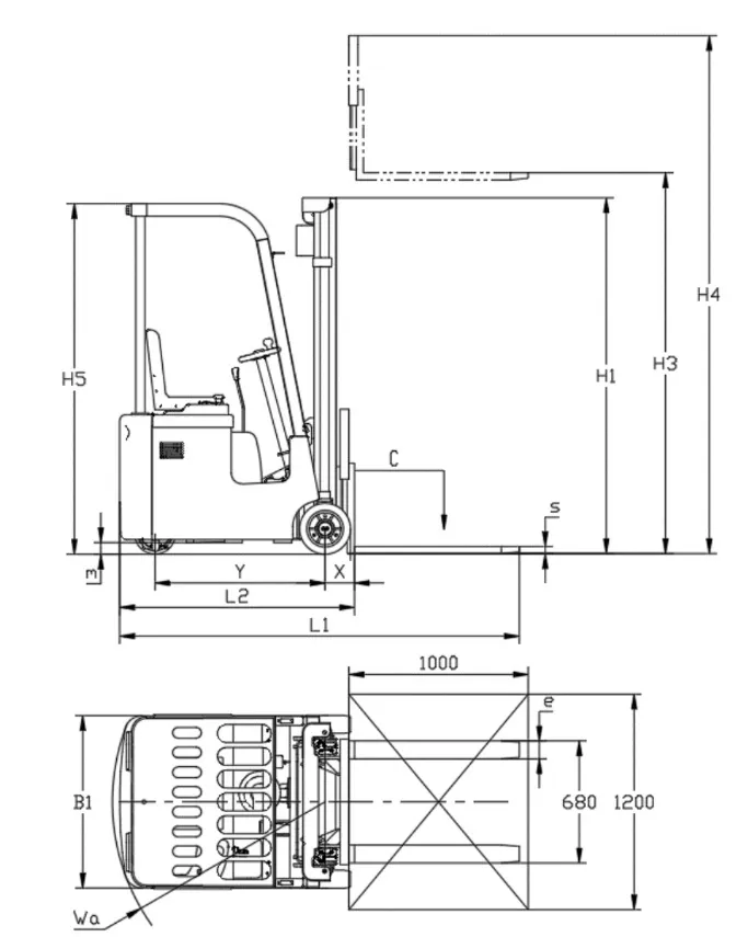 2D three wheel forklift 2D three wheel forklift