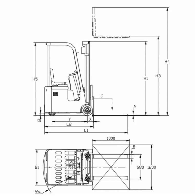 2D Three point Electric Forklift 2D Three point Electric Forklift