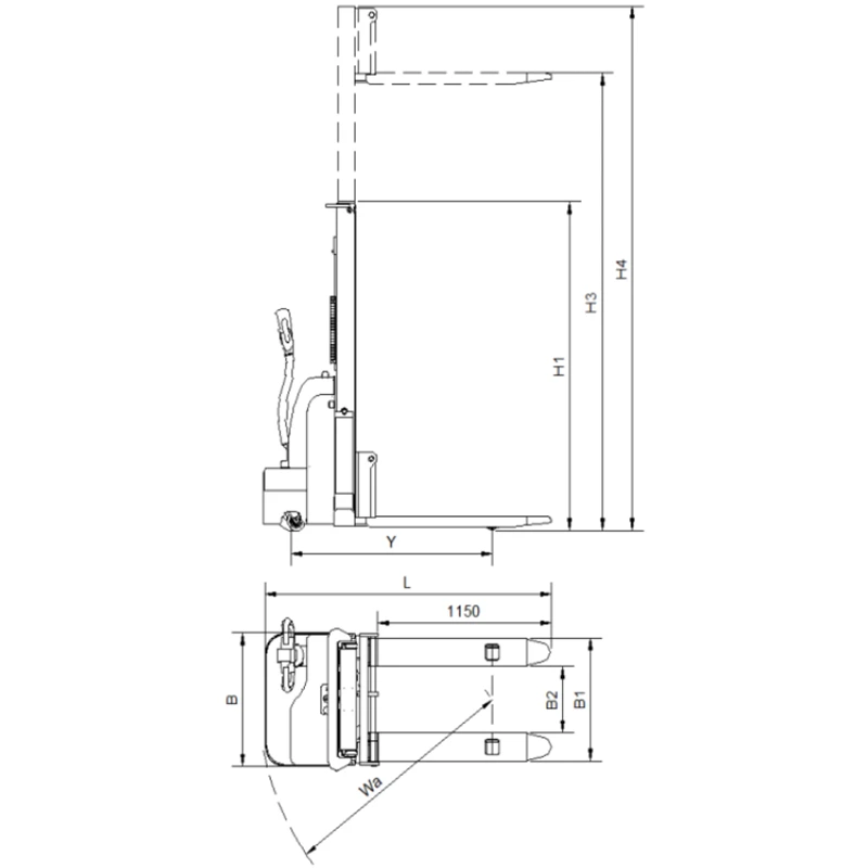 2D electric pallet stacker 2D electric pallet stacker