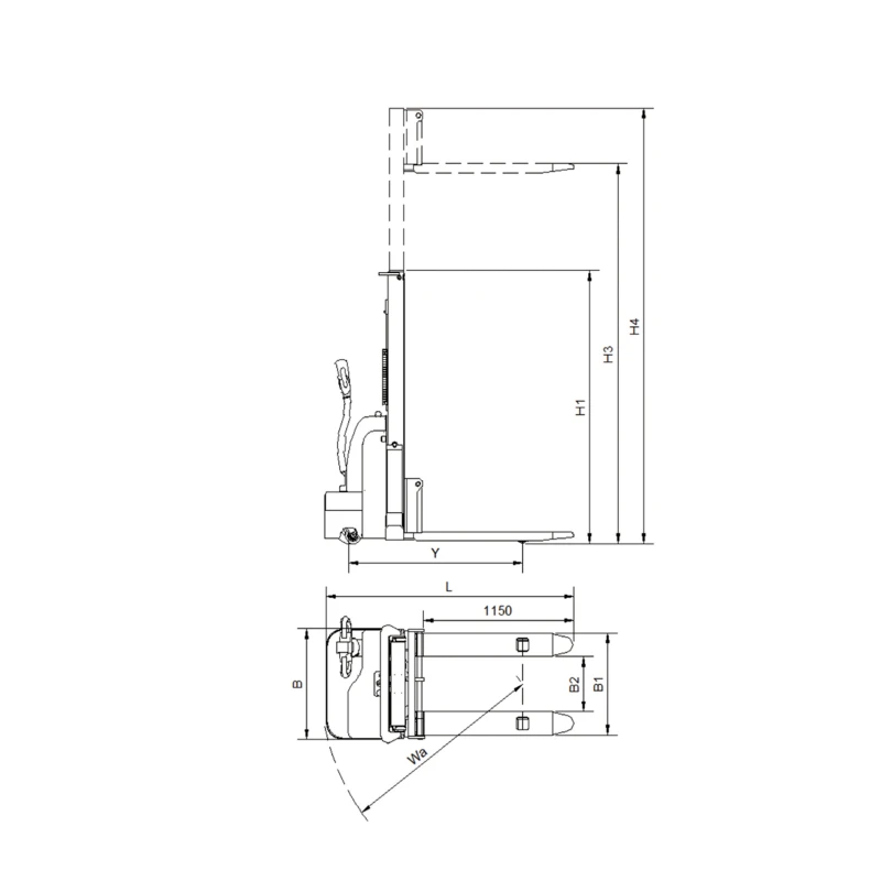 2D walking pallet stacker