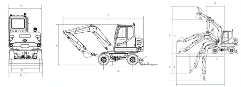 2D wheeled excavator